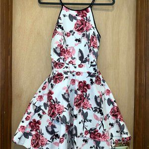 Formal Floral Criss Cross Back Dress